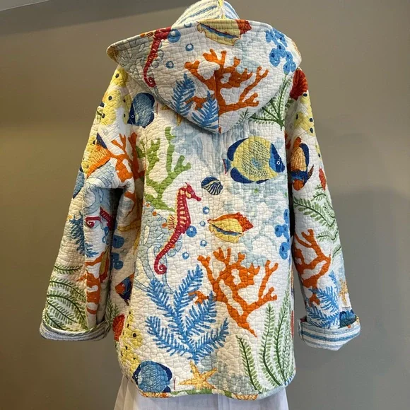 Handmade Colorful Quilted Women's Jacket - Picture 3 of 11